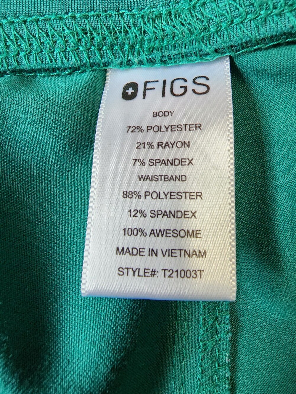 Figs XLTall Hunter Green Livingston Scrub Pants - Picture 8 of 9